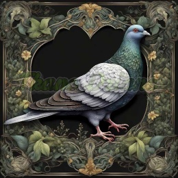 PANEL DRUKOWANY ART NOUVEAU- GOŁĄB NR 42