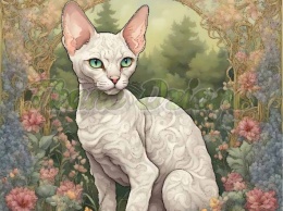 PANEL DRUKOWANY ART NOUVEAU- KOT DEVON REX NR 54