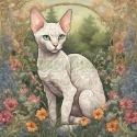PANEL DRUKOWANY ART NOUVEAU- KOT DEVON REX NR 54