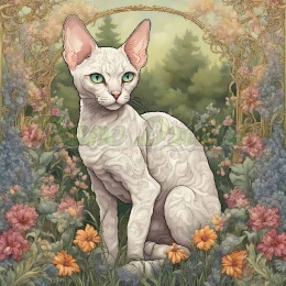 PANEL DRUKOWANY ART NOUVEAU- KOT DEVON REX NR 54