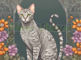 PANEL DRUKOWANY ART NOUVEAU- KOT GRAY OCICAT NR 56