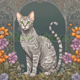 PANEL DRUKOWANY ART NOUVEAU- KOT GRAY OCICAT NR 56