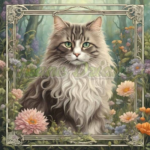 PANEL DRUKOWANY ART NOUVEAU- KOT NORWESKI LEŚNY NR 60