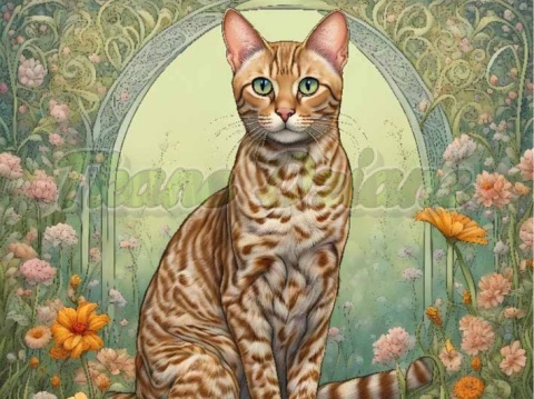 PANEL DRUKOWANY ART NOUVEAU- KOT OCICAT NR 62