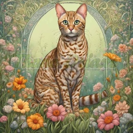 PANEL DRUKOWANY ART NOUVEAU- KOT OCICAT NR 62