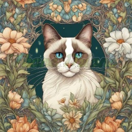 PANEL DRUKOWANY ART NOUVEAU- KOT SNOWSHOE NR 63