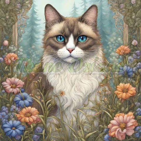 PANEL DRUKOWANY ART NOUVEAU- KOT SNOWSHOE NR 64