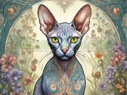 PANEL DRUKOWANY ART NOUVEAU- KOT SPHYNX NR 65