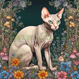 PANEL DRUKOWANY ART NOUVEAU- KOT SPHYNX NR 66