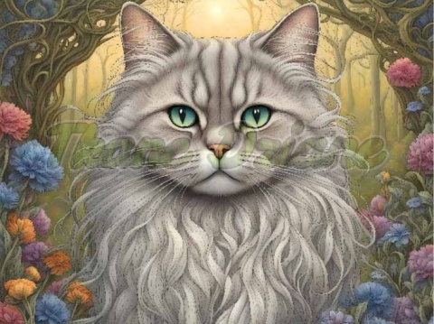 PANEL DRUKOWANY ART NOUVEAU- KOT BRYTYJSKI DŁUGOWŁOSY NR 67