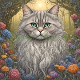 PANEL DRUKOWANY ART NOUVEAU- KOT BRYTYJSKI DŁUGOWŁOSY NR 67