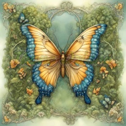 PANEL DRUKOWANY ART NOUVEAU- MOTYL NR 48