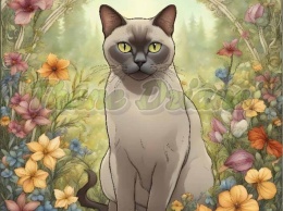 PANEL DRUKOWANY ART NOUVEAU- KOT BURMAŃSKI NR 51