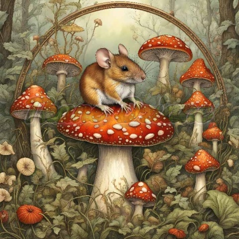 PANEL DRUKOWANY ART NOUVEAU- MYSZY NR 46