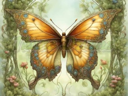 PANEL DRUKOWANY ART NOUVEAU- MOTYL NR 47