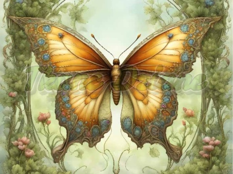 PANEL DRUKOWANY ART NOUVEAU- MOTYL NR 47