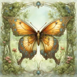 PANEL DRUKOWANY ART NOUVEAU- MOTYL NR 47