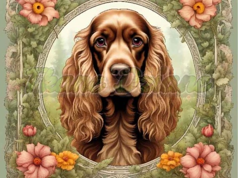 PANEL DRUKOWANY ART NOUVEAU-PIES COCKER SPANIEL NR 76