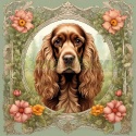 PANEL DRUKOWANY ART NOUVEAU-PIES COCKER SPANIEL NR 76