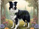 PANEL DRUKOWANY ART NOUVEAU-PIES BORDER COLLIE NR 75