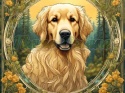 PANEL DRUKOWANY ART NOUVEAU-PIES GOLDEN RETRIVER NR 78