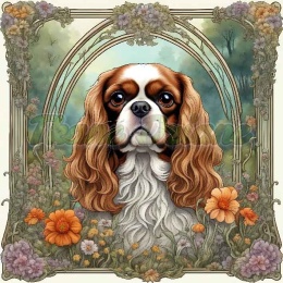 PANEL DRUKOWANY ART NOUVEAU-PIES KING CHARLES SPANIEL NR 80