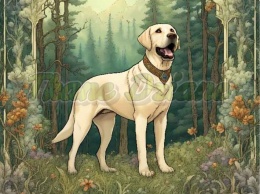 PANEL DRUKOWANY ART NOUVEAU-PIES LABRADOR NR 81