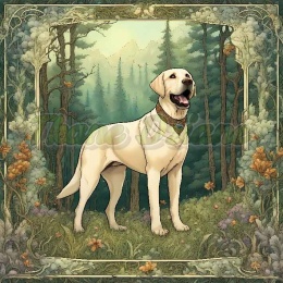 PANEL DRUKOWANY ART NOUVEAU-PIES LABRADOR NR 81