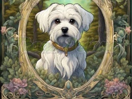 PANEL DRUKOWANY ART NOUVEAU-PIES MALTAŃCZYK NR 82