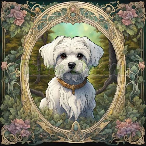 PANEL DRUKOWANY ART NOUVEAU-PIES MALTAŃCZYK NR 82