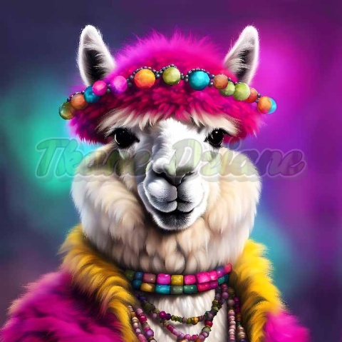 PANEL DRUKOWANY KOLOROWE ZWIERZĘTA- LAMA NR 6