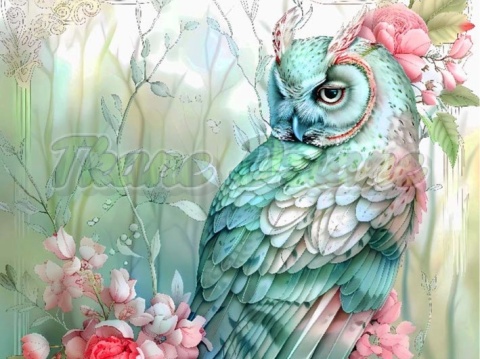 PANEL DRUKOWANY PASTELOWE ZWIERZĘTA- SOWA NR 15