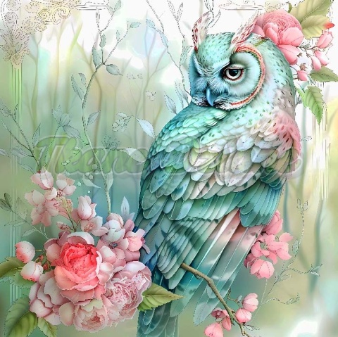 PANEL DRUKOWANY PASTELOWE ZWIERZĘTA- SOWA NR 15