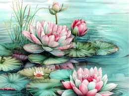 PANEL DRUKOWANY PASTELOWE -LILIA WODNA NR 9