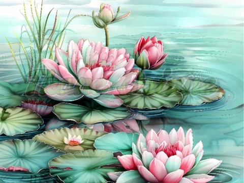 PANEL DRUKOWANY PASTELOWE -LILIA WODNA NR 9