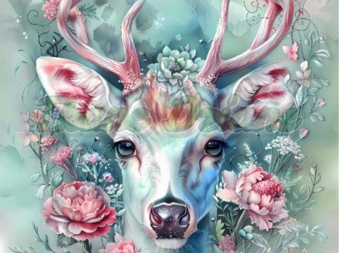 PANEL DRUKOWANY PASTELOWE ZWIERZĘTA- JELEŃ NR 11