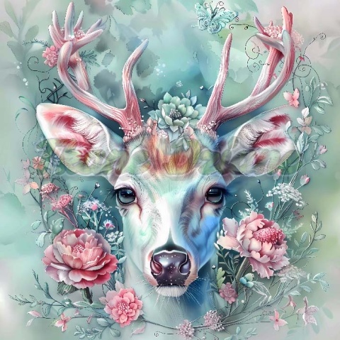 PANEL DRUKOWANY PASTELOWE ZWIERZĘTA- JELEŃ NR 11