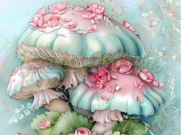 PANEL DRUKOWANY PASTELOWE GRZYBY NR 16