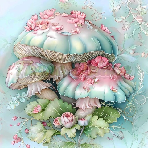 PANEL DRUKOWANY PASTELOWE GRZYBY NR 16