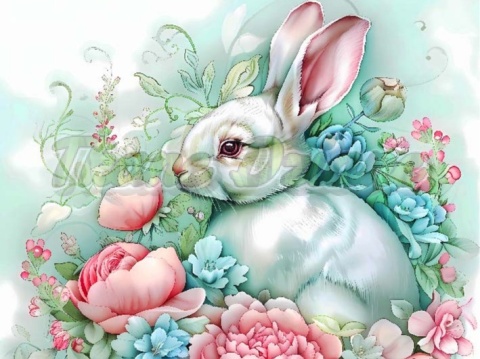 PANEL DRUKOWANY PASTELOWE ZWIERZĘTA- KRÓLIK NR 13