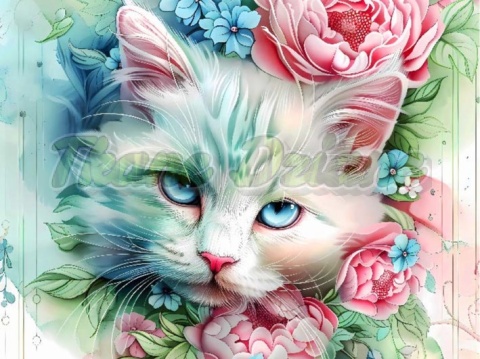 PANEL DRUKOWANY PASTELOWE ZWIERZĘTA- KOT NR 5