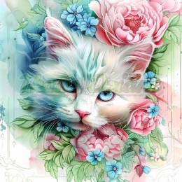 PANEL DRUKOWANY PASTELOWE ZWIERZĘTA- KOT NR 5