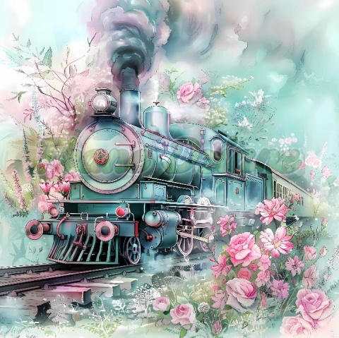 PANEL DRUKOWANY PASTELOWY POCIĄG NR 20