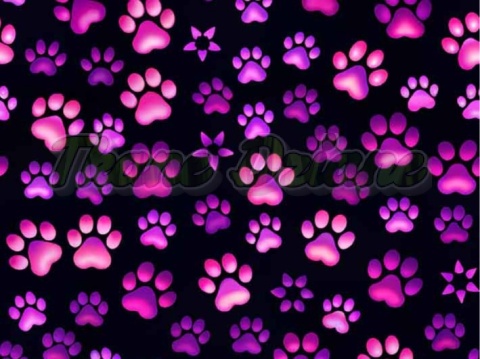 TKANINA DRUKOWANA NEONOWE ŁAPKI NR 1