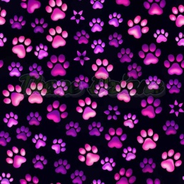 TKANINA DRUKOWANA NEONOWE ŁAPKI NR 1