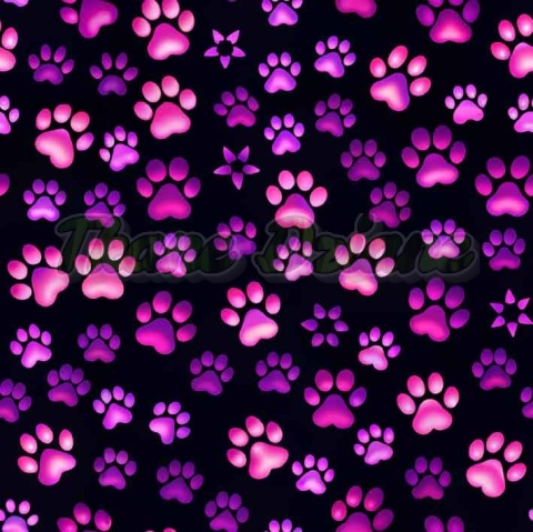 TKANINA DRUKOWANA NEONOWE ŁAPKI NR 1