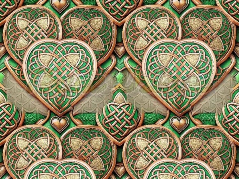 TKANINA DRUKOWANA CELTYCKI WZÓR NR 4