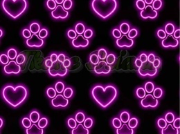 TKANINA DRUKOWANA NEONOWE ŁAPKI NR 2