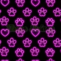 TKANINA DRUKOWANA NEONOWE ŁAPKI NR 2