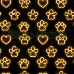 TKANINA DRUKOWANA NEONOWE ŁAPKI NR 3